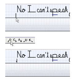 Insertion d'un symbole d'ouverture de bouche